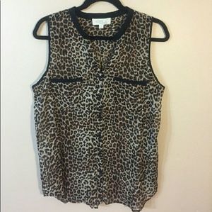 OLIVE & OAK Sheer Woven Top